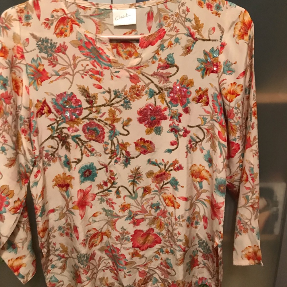 White Floral Top